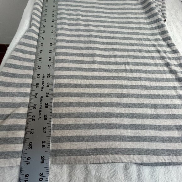 Synergy Womens Gray Striped Long-Sleeve Organic Cotton Tunic Top Cowl Neck Large - Picture 8 of 8